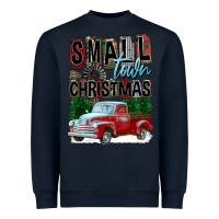 Navy Small Town Christmas Heavyweight Sweatshirt - FaDigitalArtStudio