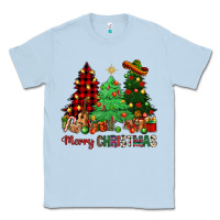 Dusty Blue merry christmas trees Classic Tee - NancyCooperArtShop