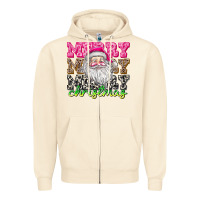 Sandshell merry merry merry christmas Zipper Hoodie - CowhideDigitalArt