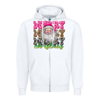White merry merry merry christmas Zipper Hoodie - CowhideDigitalArt