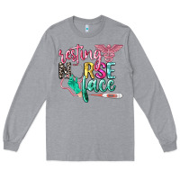 Heather Grey resting nurse face Long Sleeve Tee - CowGirlArtShop
