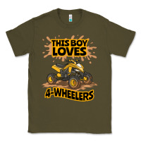 Army Green Kids Atv Outfit 4 Wheeler Mudding Gift- Boys Four Wheeler Classic Tee - minhPixels