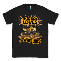 Black Kids Atv Outfit 4 Wheeler Mudding Gift- Boys Four Wheeler Classic Tee - minhPixels