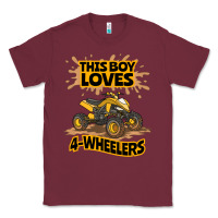 Burgundy Kids Atv Outfit 4 Wheeler Mudding Gift- Boys Four Wheeler Classic Tee - minhPixels