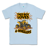 Dusty Blue Kids Atv Outfit 4 Wheeler Mudding Gift- Boys Four Wheeler Classic Tee - minhPixels