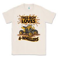 Natural Kids Atv Outfit 4 Wheeler Mudding Gift- Boys Four Wheeler Classic Tee - minhPixels