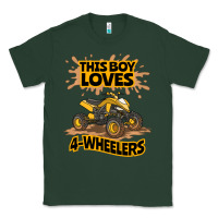 Sports Green Kids Atv Outfit 4 Wheeler Mudding Gift- Boys Four Wheeler Classic Tee - minhPixels