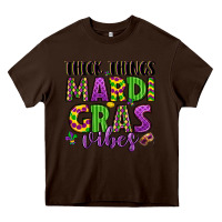 Chocolate Brown thick things mardi gras vibes Heavy Core Tee - LillyAllenDesigns