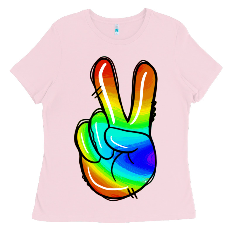 Rainbow Peace Sign Ladies Tee by Jasminsmagicworld | Teevron