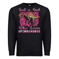Black just a girl who loves baby spinosaurus Premium Sweatshirt - Artiststas