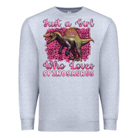 Heather Grey just a girl who loves baby spinosaurus Premium Sweatshirt - Artiststas