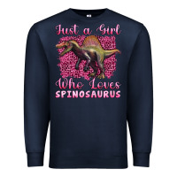 Navy just a girl who loves baby spinosaurus Premium Sweatshirt - Artiststas