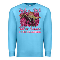 Ocean Blue just a girl who loves baby spinosaurus Premium Sweatshirt - Artiststas