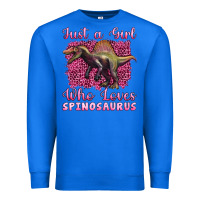 True Royal just a girl who loves baby spinosaurus Premium Sweatshirt - Artiststas