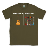 Army Green Guitars How it Started How It's Going Guitar Players Funny Classic Tee - minhPixels