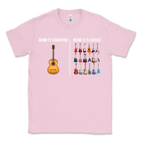 Bubblegum Pink Guitars How it Started How It's Going Guitar Players Funny Classic Tee - minhPixels
