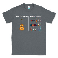 Charcoal Heather Guitars How it Started How It's Going Guitar Players Funny Classic Tee - minhPixels