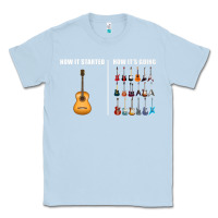 Dusty Blue Guitars How it Started How It's Going Guitar Players Funny Classic Tee - minhPixels