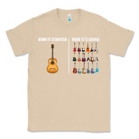 Mushroom Guitars How it Started How It's Going Guitar Players Funny Classic Tee - minhPixels
