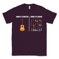Plum Guitars How it Started How It's Going Guitar Players Funny Classic Tee - minhPixels