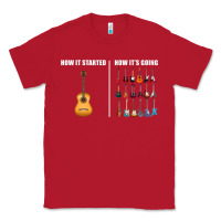 Red Guitars How it Started How It's Going Guitar Players Funny Classic Tee - minhPixels