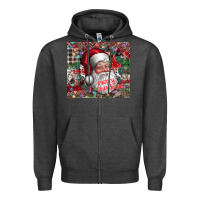 Charcoal Heather merry christmas Zipper Hoodie - CowhideDigitalArt