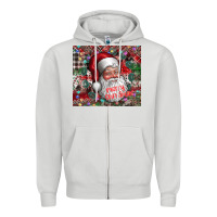 Dove Grey merry christmas Zipper Hoodie - CowhideDigitalArt