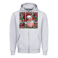 Heather Grey merry christmas Zipper Hoodie - CowhideDigitalArt