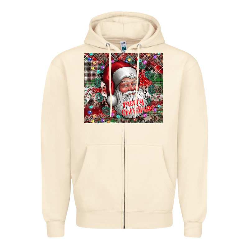 Merry Christmas Zipper Hoodie by CowhideDigitalArt | Teevron