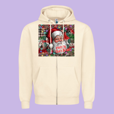 Merry Christmas Zipper Hoodie Designed By Cowhidedigitalart