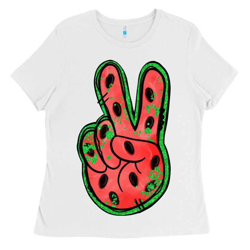 Watermelon Peace Sign Ladies Tee by Jasminsmagicworld | Teevron