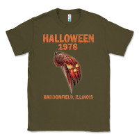 Army Green Halloween 1978 Holiday Spooky Myers Pumpkin Haddonfield Classic Tee - minhPixels
