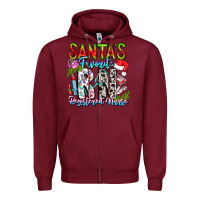 Burgundy Santa's Favorite RN Registered Nurse Zipper Hoodie - CowhideDigitalArt