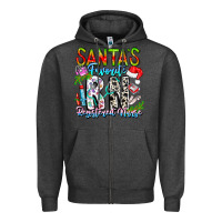 Charcoal Heather Santa's Favorite RN Registered Nurse Zipper Hoodie - CowhideDigitalArt