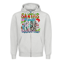 Dove Grey Santa's Favorite RN Registered Nurse Zipper Hoodie - CowhideDigitalArt
