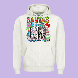 Santa's Favorite Rn Registered Nurse Zipper Hoodie Designed By Cowhidedigitalart
