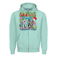 Seafoam Santa's Favorite RN Registered Nurse Zipper Hoodie - CowhideDigitalArt