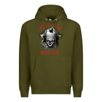 Army Green It Movie Pennywise We All Float Down Here Premium Hoodie - minhPixels