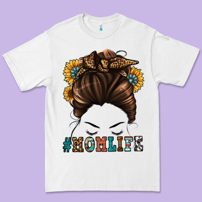 Mom Life Messy Bun Premium Tee Designed By Jasminsmagicworld