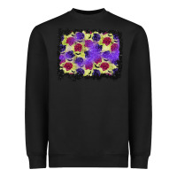Black halloween bat and roses background Heavyweight Sweatshirt - BundleAndBundleShop
