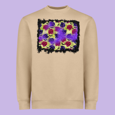 Halloween Bat And Roses Background Heavyweight Sweatshirt Designed By Bundleandbundleshop