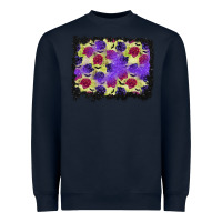 Navy halloween bat and roses background Heavyweight Sweatshirt - BundleAndBundleShop