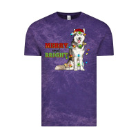 Cloud Purple Merry And Bright Husky Vintage Tee - RanaPortraitStore