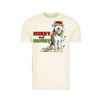 Vintage Arctic Merry And Bright Husky Vintage Tee - RanaPortraitStore
