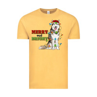 Vintage Mustard Merry And Bright Husky Vintage Tee - RanaPortraitStore