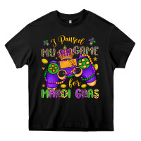 Black i paused my game for mardi gras Heavy Core Tee - LillyAllenDesigns