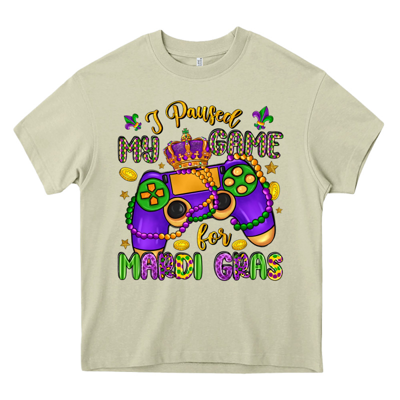 I Paused My Game For Mardi Gras Heavy Core Tee by LillyAllenDesigns | Teevron