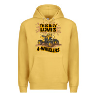 Antique Gold Kids Atv Outfit 4 Wheeler Mudding Gift- Boys Four Wheeler Premium Hoodie - minhPixels