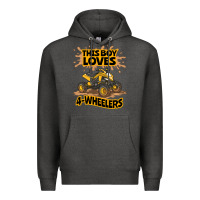 Charcoal Heather Kids Atv Outfit 4 Wheeler Mudding Gift- Boys Four Wheeler Premium Hoodie - minhPixels