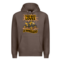 Coffee Kids Atv Outfit 4 Wheeler Mudding Gift- Boys Four Wheeler Premium Hoodie - minhPixels